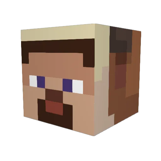 wunker Minecraft avatar head, 3D render