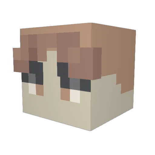 wunrun Minecraft avatar head, 3D render