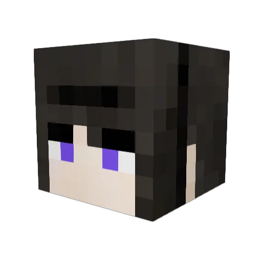 wunubu Minecraft avatar head, 3D render