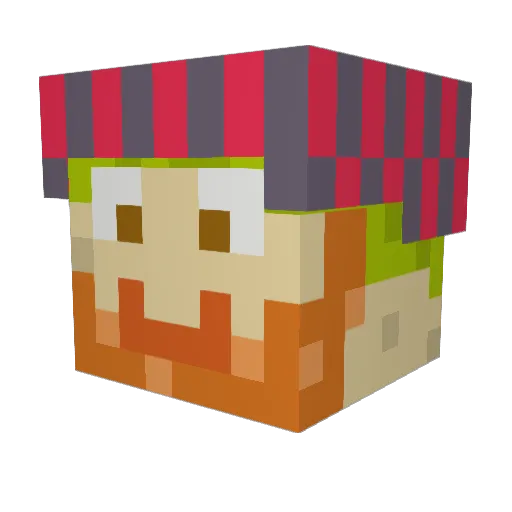 wurtsbrot Minecraft avatar head, 3D render