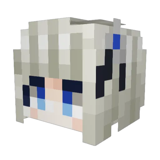 wushuang_v Minecraft avatar head, 3D render