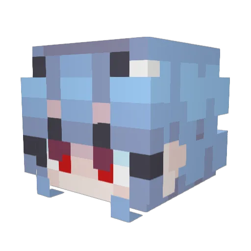 wussolini Minecraft avatar head, 3D render