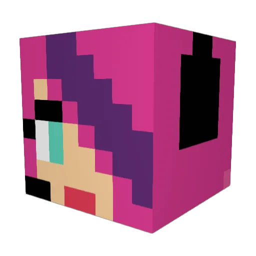 wutevaluv Minecraft avatar head, 3D render
