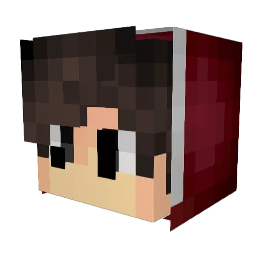 wuwuhu Minecraft avatar head, 3D render