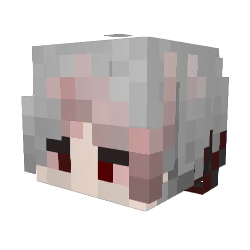 wuwulun Minecraft avatar head, 3D render