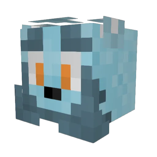 wuwuo Minecraft avatar head, 3D render