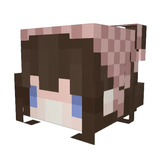 wuwuuu Minecraft avatar head, 3D render