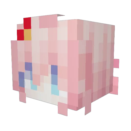 wuxin10 Minecraft avatar head, 3D render