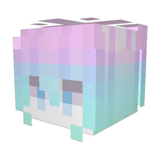 wuying7 Minecraft avatar head, 3D render