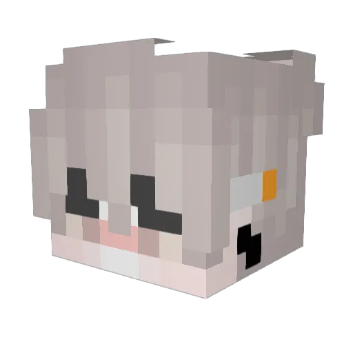 wuyiran Minecraft avatar head, 3D render