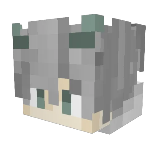 wuyuLive Minecraft avatar head, 3D render