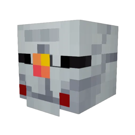 wwild Minecraft avatar head, 3D render