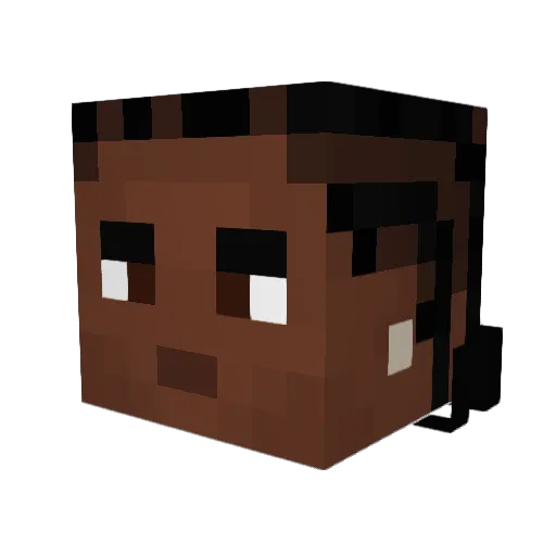 wwunder Minecraft avatar head, 3D render
