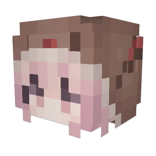 www09811 Minecraft avatar head, 3D render