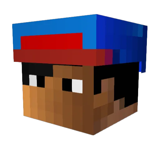 www16852 Minecraft avatar head, 3D render