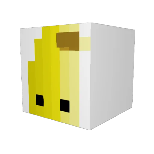 wwwBanane Minecraft avatar head, 3D render