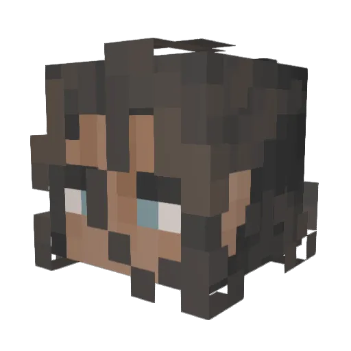 wx4927 Minecraft avatar head, 3D render
