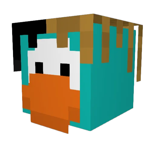 wyft Minecraft avatar head, 3D render