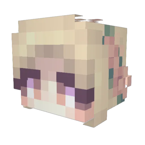 wysterious Minecraft avatar head, 3D render