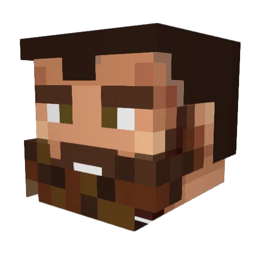 wyzdum Minecraft avatar head, 3D render
