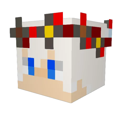 wzken Minecraft avatar head, 3D render