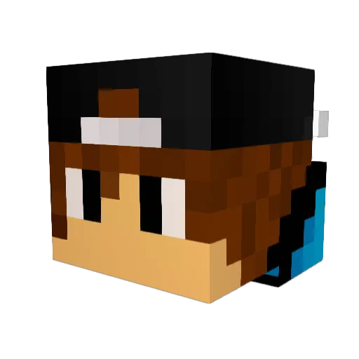x023680x Minecraft avatar head, 3D render