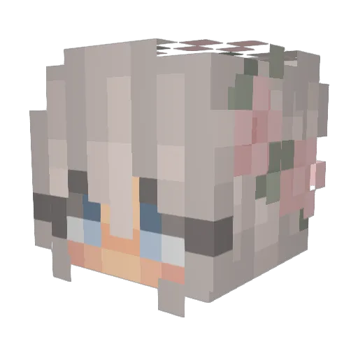 x0nline Minecraft avatar head, 3D render