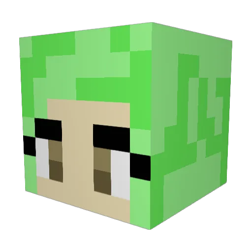 x1796 Minecraft avatar head, 3D render