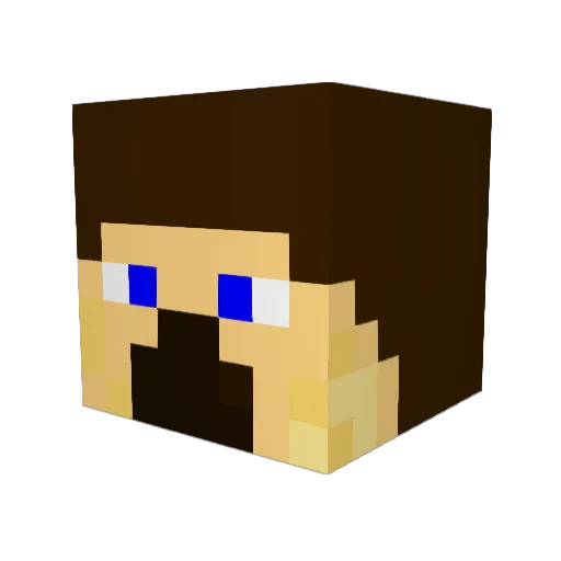x183 Minecraft avatar head, 3D render