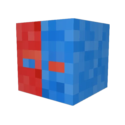 x1_x_ Minecraft avatar head, 3D render