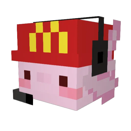 x1bell Minecraft avatar head, 3D render