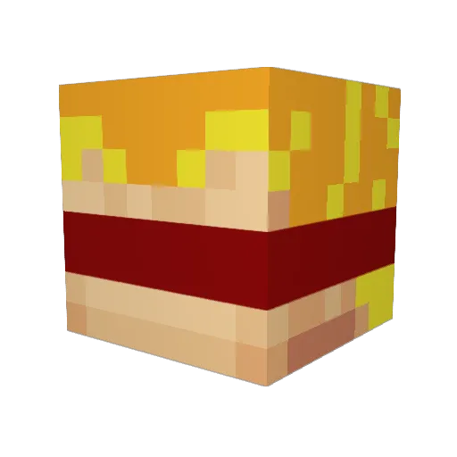 x1uv Minecraft avatar head, 3D render