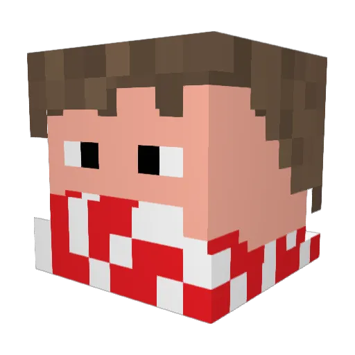 x2amgo Minecraft avatar head, 3D render