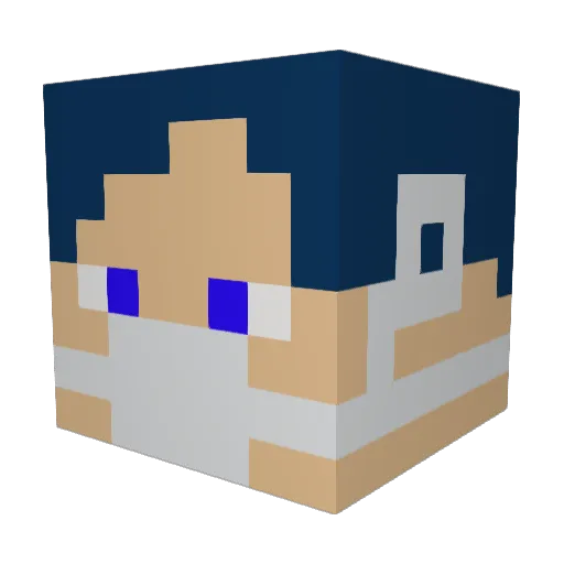 x3C48 Minecraft avatar head, 3D render