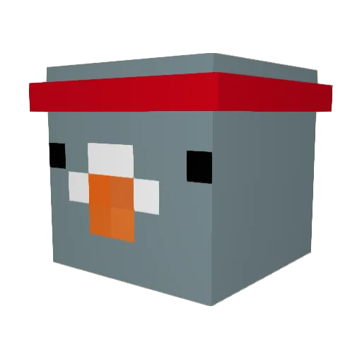 x3lly Minecraft avatar head, 3D render