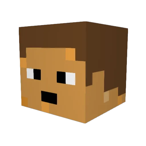 x7Manu Minecraft avatar head, 3D render