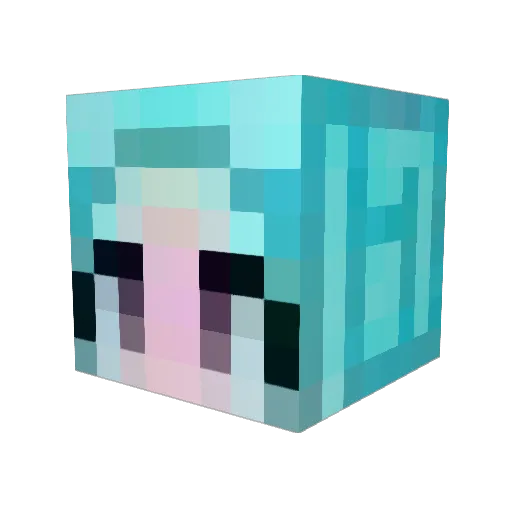 x7rdfu__ Minecraft avatar head, 3D render
