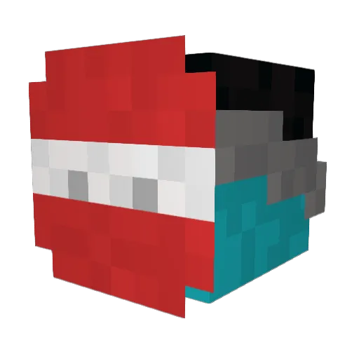 xAUTsider Minecraft avatar head, 3D render