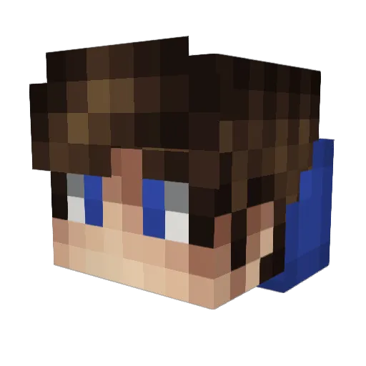 xAdams Minecraft avatar head, 3D render