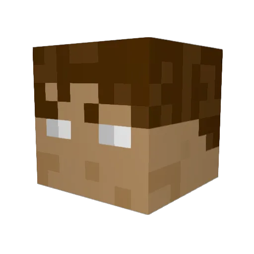 xAfufu Minecraft avatar head, 3D render