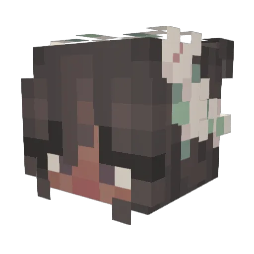 xAiyaaa Minecraft avatar head, 3D render