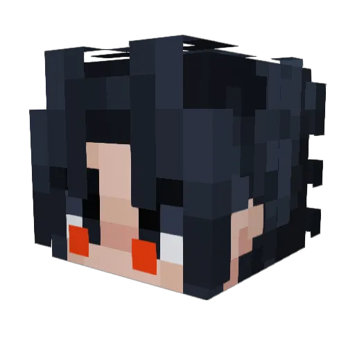 xAkatZuki_Sasuke Minecraft avatar head, 3D render