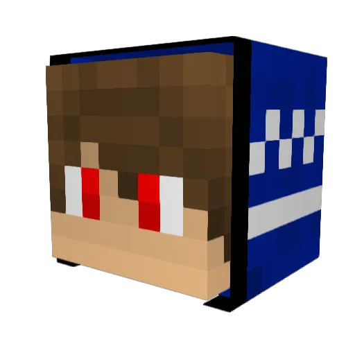 xAmen Minecraft avatar head, 3D render