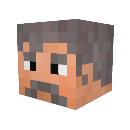 xAmerican Minecraft avatar head, 3D render