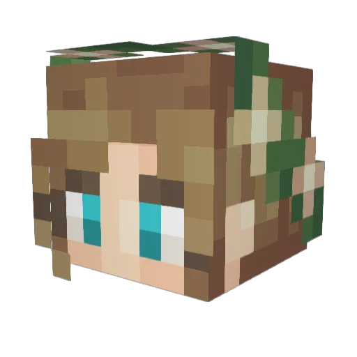 xAndoMe Minecraft avatar head, 3D render