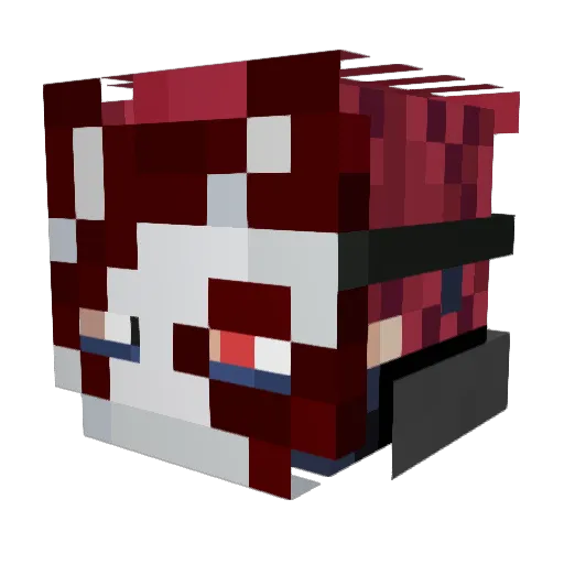 xAsahi_Ren Minecraft avatar head, 3D render