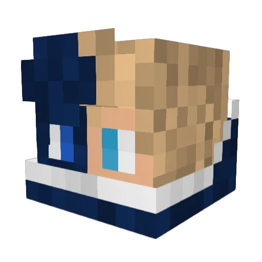 xAsented Minecraft avatar head, 3D render