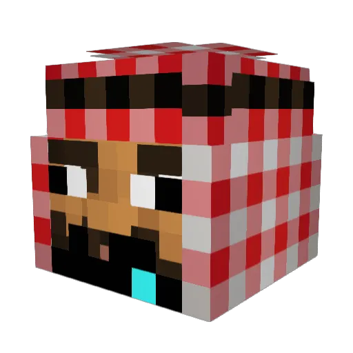 xAuto35 Minecraft avatar head, 3D render