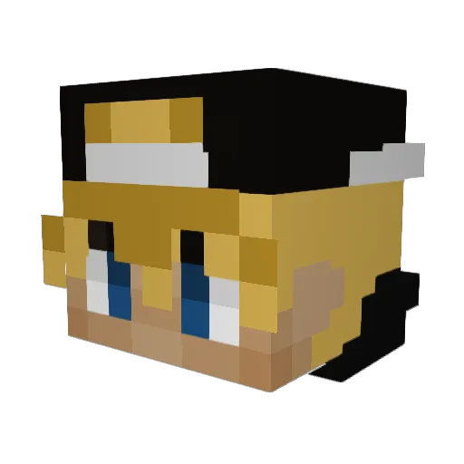 xAy1ine Minecraft avatar head, 3D render