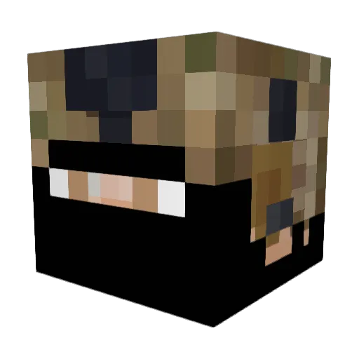 xAzulx Minecraft avatar head, 3D render